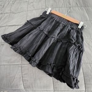 Princess Polly Black Ruffled Mini Skirt
